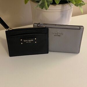 Kate Spade Black and Gray Cardholder Duo